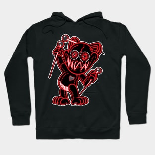 VooDoo Kitty Cat in black and red Hoodie